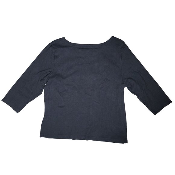 Onque Casuals Black Embroidered beaded Cats Halloween Long Sleeve Shirt Size XL - Picture 7 of 7